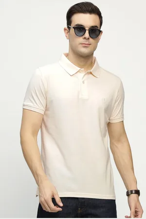 HANCOCK Men Solid Polo Collar Pure Cotton Slim Fit T-shirt