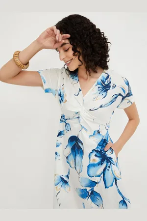 Max Collection Women Cotton Floral Printed Midi Dress