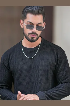 Maniac Men Textured Casual Cotton Pullover Sweatshirt