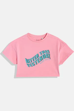 Allen Solly Girls Typography Printed Pure Cotton T-shirt