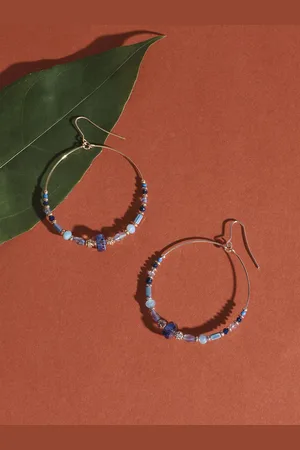 Accessorize Beaded Circular Hoop Earrings