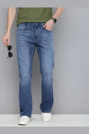 Flying Machine Men Bruce Relaxed Boot Cut Fit Heavy Fade Stretchable Jeans