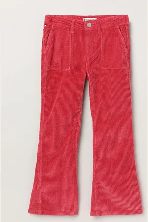 Tommy Hilfiger Girls Self Design Cotton Bootcut Trousers