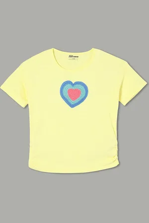 Lifestyle Girls Graphic Printed Round Neck Cotton T-shirt