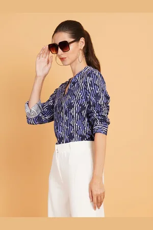 Mast & Harbour Women Relaxed Abstract Printed Cotton Oversized Casual Shirt