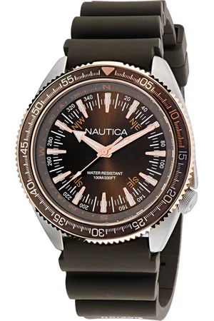 Nautica Men Embellished Dial & Leather Straps Analogue Watch NAPNVF302