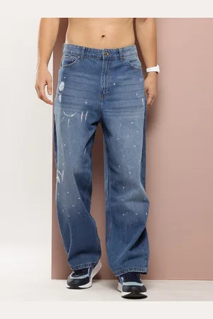 HARVARD Men Whiskers & Chevrons Cat Scratches Mid-Rise Jeans