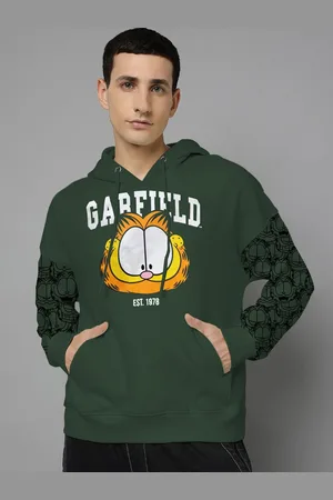 Free Authority Men Cotton Garfield Graphic Printed Oversized Hoodie
