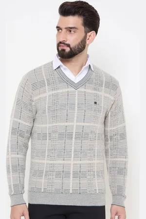Duke Men Acrylic Checked V Neck Full Sleeves Slip On Sweater Vest
