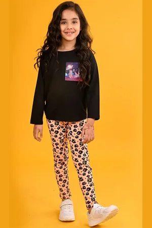 Anthrilo Girls Printed T-shirt With Leggings