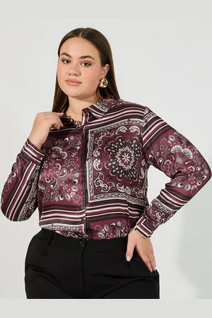 Styli Women Spread Collar Ethnic Motifs Printed Casual Shirt