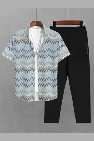 bullmer Printed Short Sleeves Shirt With Trousers Co-Ords