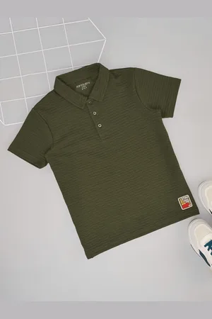 Pantaloons Boys Self Design Polo Collar Cotton T-shirt