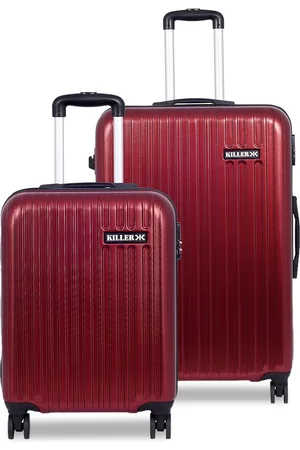 Killer Set Of 2 Hard Sided Non-Padded Back Trolly Bags