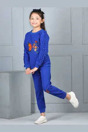 Cutiekins Girls Graphic Print and Embellished Cozy Tracksuit