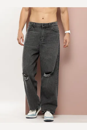 HARVARD Men Pure Cotton Baggy Distressed Jeans