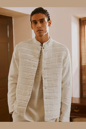 Andamen Men Heritage Nehru Self Design Lightweight Open Front Jacket