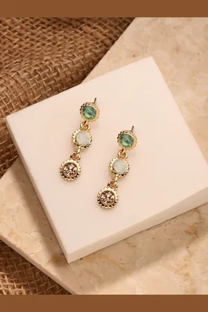 Accessorize Crystals Studded Contemporary Drop Earrings