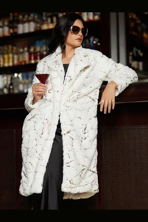 Campus Women Self-Design Notched Lapel Collar Single-Breasted Overcoat