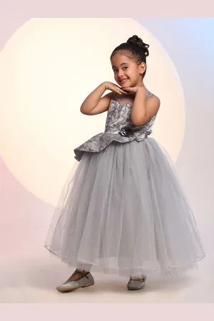 Toy Balloon Kids Girls Embroidered Net Maxi Dress