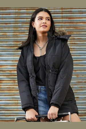 Campus Women Hooded Solid Casual Parka Jacket
