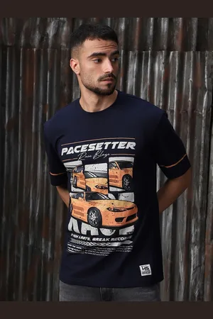 High Star Men Moto Racer Graphic Printed relaxed fit T-shirt