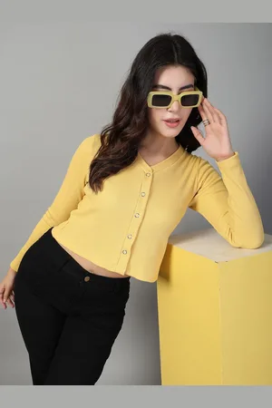 Rigo Women Self Design V-neck Cotton Crop Top