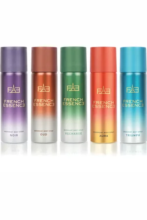 FRENCH ESSENCE Set Of 5 Deodorant Body Spray - 50ml Each