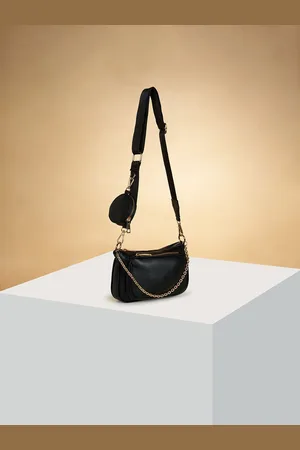 Pantaloons Women Solid Structured Sling Bag With Pouch