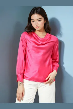KOTTY Women Cowl Neck Satin Top