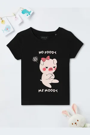 Max Collection Girls Graphic Printed Round Neck Cotton T-shirt