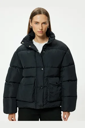 Koton Women Solid Puffer Jacket with Patchwork