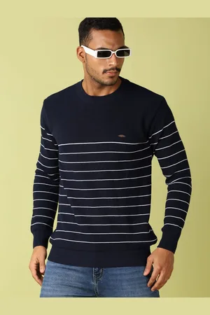 V-Mart Men Striped Round Neck Pullover