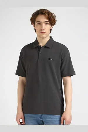 Calvin Klein Men Polo Collar Applique T-shirt