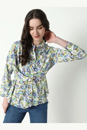 SHOWOFF Women Abstract Printed Shirt Style Top