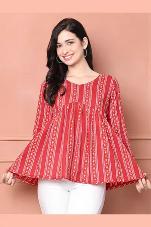Rajnandini Striped Cotton Empire Top