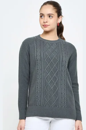 CREATIVE LINE Women Self Design Woollen Top