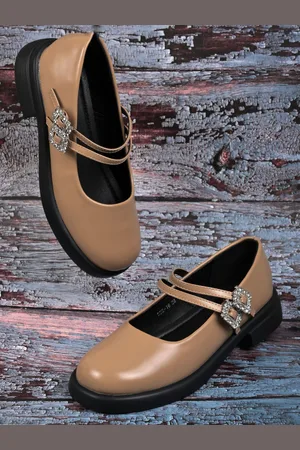 Jove Women PU Round Toe Closed Back Platform Sandals with Buckles