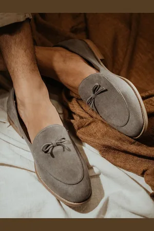 MONKSTORY Men Bows Pointed Toe Slip-Ons Mule Sneakers