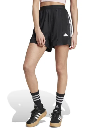 adidas W TIRO Q3 J SHO Women Mid-Rise Striped High Rise Shorts