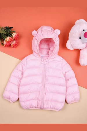 V-Mart Unisex Kids Hooded Solid Cotton Casual Puffer Jacket