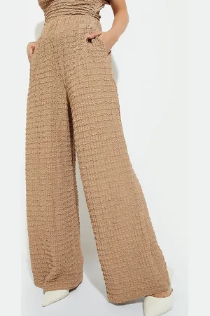 Max Collection ALAYA F x URB_N Women Textured Wide Leg Trousers