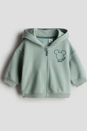H&M Girls Embroidered-Motif Zip-Through Hoodie