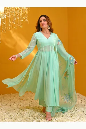 Bunaai Gotta Patti Georgette Empire Anarkali Kurta With Trouser & Dupatta