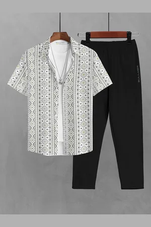 bullmer Printed Short Sleeves Shirt With Trousers Co-Ords