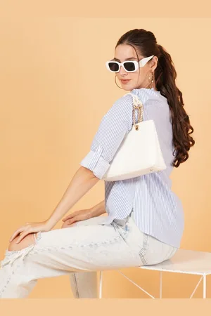 Mast & Harbour Women Relaxed Vertical Striped Cotton Oversized Casual Shirt