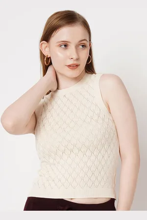 Kraus Women Self Design Tank Crop Top
