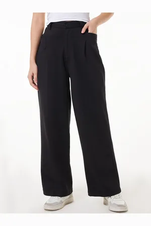 Bewakoof Women High-Rise Loose Fit Pleated Trousers