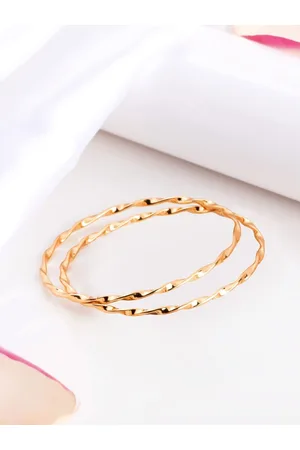 Zavya Set Of 2 925 Sterling Silver Rose Gold-Plated Bangles