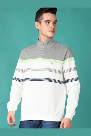 V-Mart Men Cotton Striped Sweatshirt